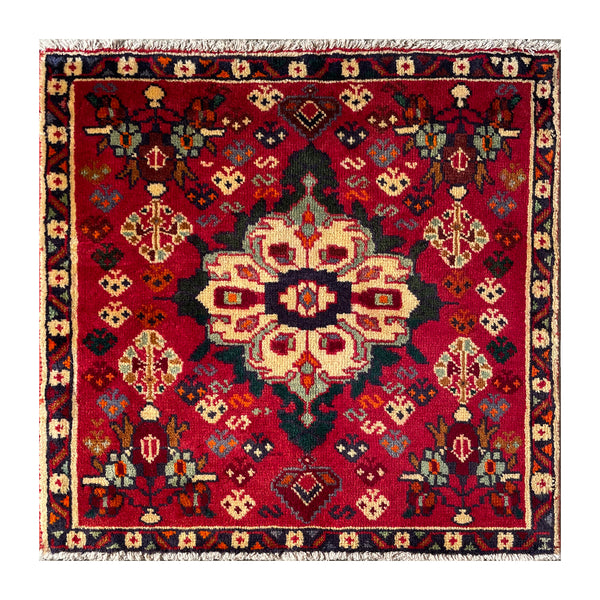 24516-Ghashgai Hand-Knotted/Handmade Persian Rug/Carpet Tribal/ Nomadic Authentic/Size: 2'4" x 2'3"