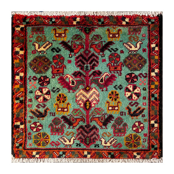 24396-Ghashgai Hand-Knotted/Handmade Persian Rug/Carpet/ Tribal/ Nomadic Authentic/Size: 1'7" x 1'8"