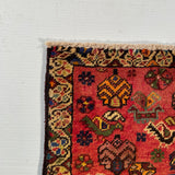 24413-Ghashgai Hand-Knotted/Handmade Persian Rug/Carpet Tribal/Nomadic Authentic/Size: 1'8" x 1'8"