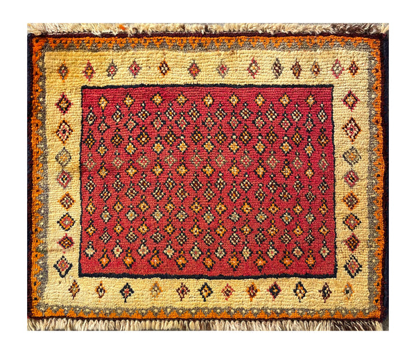 24395-Ghashgai Hand-Knotted/Handmade Persian Rug/Carpet Tribal/ Nomadic Authentic/Size: 1'6" x 2'0"
