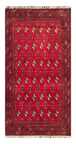 24172-Turkmen Hand-Knotted/Handmade Persian Rug/Carpet Traditional/Authentic/ Size: 3'11" x 1'8"