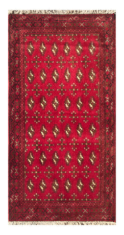 24172-Turkmen Hand-Knotted/Handmade Persian Rug/Carpet Traditional/Authentic/ Size: 3'11" x 1'8"