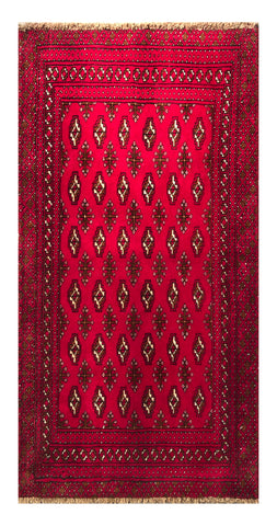 24165-Turkmen Hand-Knotted/Handmade Persian Rug/Carpet Traditional/Authentic/ Size: 4'0" x 1'11"