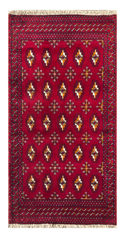 24168-Turkmen Hand-Knotted/Handmade Persian Rug/Carpet Traditional/Authentic/ Size: 4'1" x 1'10"