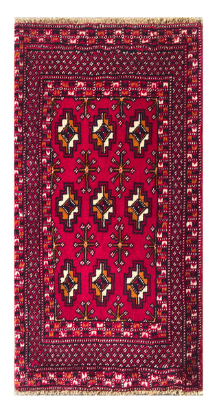 24160-Turkmen Hand-Knotted/Handmade Persian Rug/Carpet Traditional/Authentic/ Size: 3'3" x 1'11"