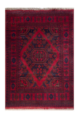 23715- Khal Mohammad Afghan Hand-Knotted Authentic/Traditional/Rug/Size: 4'10" x 3'6"
