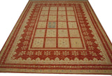 19111-Chobi Ziegler Hand-Knotted/Handmade Afghan Rug/Carpet Tribal/Nomadic Authentic/ Size: 9'3''x 6'11"/ 282cm x 211cm