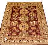 14697 - Chobi Ziegler Afghan Hand-knotted Contemporary/Modern Carpet/Rug/ Size: 9'2" x 7'11"/ 279cm x 241cm