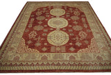 19235-Royal Chobi Ziegler Hand-Knotted/Handmade Afghan Rug/Carpet Tribal/Nomadic Authentic/ Size: 9'7''x 8'2''/ 292cm x 249cm