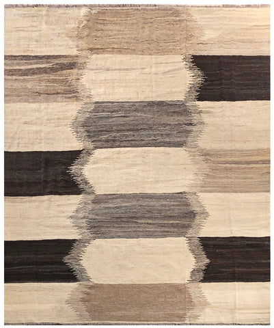 24080 - Kelim Hand-Woven/Flat-Weaved/Afghan Kelim/Carpet Modren/Nomadic Authentic/Size: 10'0" x 8'3"