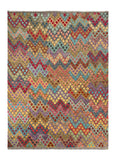 23938 - Kelim Hand-Woven/Flat-Weaved/Afghan Kelim /Carpet Modern/Nomadic Authentic/Size: 9'8" x 7'0"