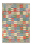 23981 - Kelim Hand-Woven/Flat-Weaved/ Afghan Kelim/Carpet Modren/Nomadic Authentic/Size: 9'7" x 6'9"