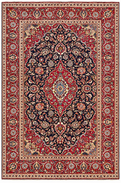25752-Kashan Hand-Knotted/Handmade Persian Rug/Carpet Traditional/Authentic/Size: 10'0" x 6'6"/305cm x 198cm