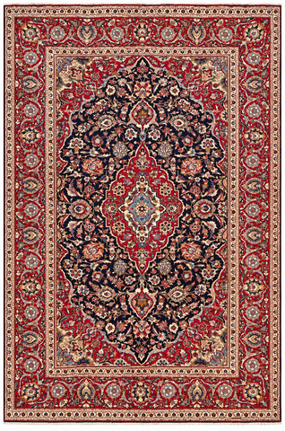 25752-Kashan Hand-Knotted/Handmade Persian Rug/Carpet Traditional/Authentic/Size: 10'0" x 6'6"/305cm x 198cm