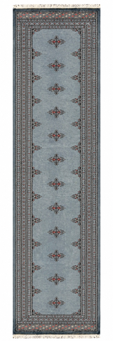 27615-Bokhara Hand-Knotted/Handmade Pakistani Rug/Carpet Tribal/Nomadic Authentic/ Size: 9'8" x 2'6"/295cm ×76cm