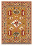 27918-Royal Kazak Hand-Knotted/Handmade Afghan Rug/Carpet Tribal/Nomadic Authentic/ Size: 9'7" x 6'4" / 292cm x 193cm/292m x 193cm