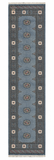 27618-Bokhara Hand-Knotted/Handmade Pakistani Rug/Carpet Tribal/Nomadic Authentic/ Size: 9'8" x 2'6"/295cm ×76cm