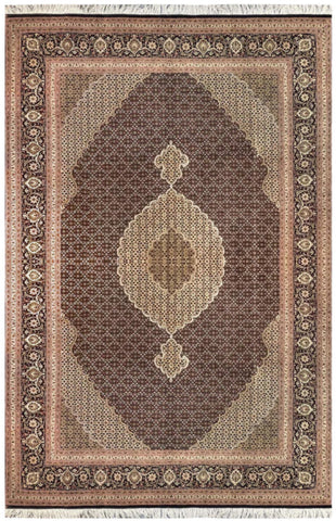 14617 - Tabriz Persian Hand-knotted Authentic/Traditional Carpet/Rug Silk-made Signed-piece/Size/: 10'4" x 6'7"