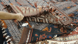 14651 - Turkoman Russian Hand-knotted Antique Tekke-design Authentic/Traditional Nomadic/Tribal Carpet/Rug / Size: 3'10" x 2'4"