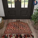 14651 - Turkoman Russian Hand-knotted Antique Tekke-design Authentic/Traditional Nomadic/Tribal Carpet/Rug / Size: 3'10" x 2'4"