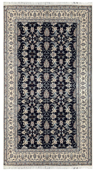 15043 - Nain Persian Hand-Knotted Authentic/Tribal/ Nomadic Carpet/Rug Silk-made/Size: 8'6" x 5'9"