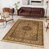 15047 - Ghom Persian Hand-Knotted Authentic/Traditional Carpet/Rug Silk-made Signed-piece/ Size: 6'7" x 4'7"