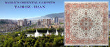 15050 - Tabriz Persian Hand-knotted Authentic/Traditional Carpet/Rug Silk-made/ Size: 8'2" x 8'2"