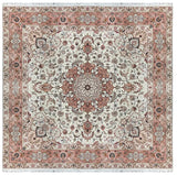 15050 - Tabriz Persian Hand-knotted Authentic/Traditional Carpet/Rug Silk-made/ Size: 8'2" x 8'2"/ 249cm x 249cm