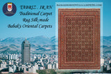 15063 - Tabriz Persian Hand-knotted Authentic/Traditional Carpet/Rug Silk-made/ Size: 6'11" x 5'1"