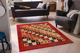 15084 - Lori Persian Hand-Knotted Authentic/Nomadic/Tribal Gabbeh/ Size: 6'5" x 6'5"
