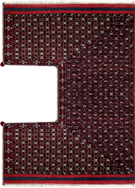 15135- AntiqueTurkmen Hand-knotted/Handmade Persian Rug/Carpet Tribal/Nomadic Authentic/ Size: 9'2''x 6'3''/ 279cm x 191cm