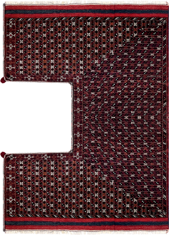 15135- AntiqueTurkmen Hand-knotted/Handmade Persian Rug/Carpet Tribal/Nomadic Authentic/ Size: 9'2''x 6'3''/ 279cm x 191cm