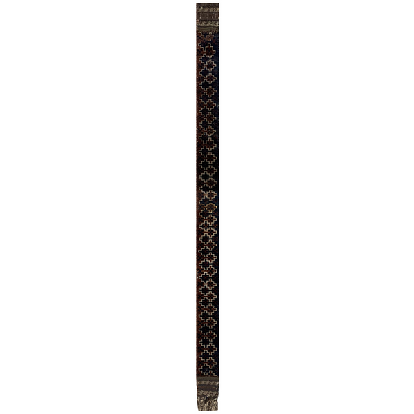 15144-Balutch Tent Band Hand-Knotted/Handmade Persian Rug/Carpet Tribal/Nomadic Authentic/ Size: 4'9" x 4"/ 145cm x 10cm