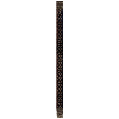 15144-Balutch Tent Band Hand-Knotted/Handmade Persian Rug/Carpet Tribal/Nomadic Authentic/ Size: 4'9" x 4"/ 145cm x 10cm