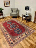 15582-Chobi Ziegler Hand-Knotted/Handmade Afghan Rug/Carpet Traditional/Authentic/ Size: 9'5"x 6'6"