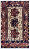 16301-Kazak Hand-Knotted/Handmade Afghan Rug/Carpet Tribal/Nomadic Authentic/ Size: 6'1" x 4'2"/ 185cm x 127cm