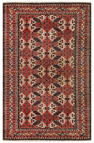 16667-Meshkin Hand-Knotted/Handmade Persian Rug/Carpet Tribal/Nomadic Authentic/ Size: 8'4" x 5'3"/ 254cm x 160cm