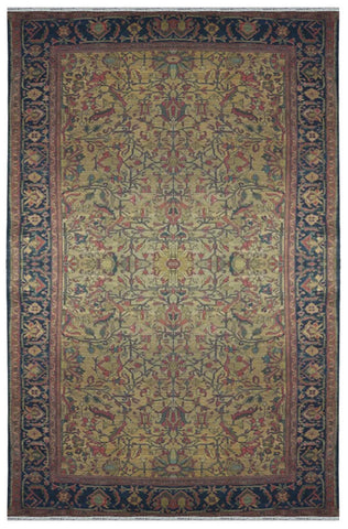 17839-Tabriz Antiqe 1890-1920 Hand-Knotted/Handmade Persian Rug/Carpet Traditional Authentic Size: 6'6" x 4'2"