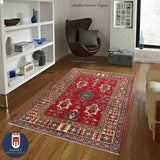 17881-Kazak Hand-Knotted/Handmade Afghan Rug/Carpet Tribal/Nomadic Authentic 5’1” x 3’10”