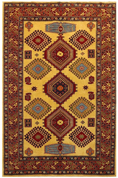 18034-Chobi Ziegler Hand-Knotted/Handmade Afghan Rug/Carpet Tribal/Nomadic Authentic/ Size: 5’11” x 4’0”