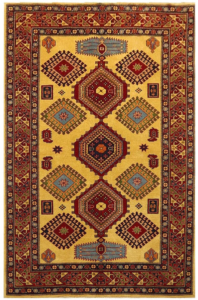 18034-Chobi Ziegler Hand-Knotted/Handmade Afghan Rug/Carpet Tribal/Nomadic Authentic/ Size: 5’11” x 4’0”