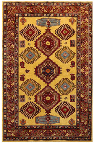 18034-Chobi Ziegler Hand-Knotted/Handmade Afghan Rug/Carpet Tribal/Nomadic Authentic/ Size: 5’11” x 4’0”