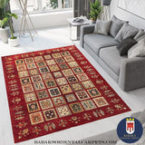 19121-Chobi Ziegler Hand-Knotted/Handmade Afghan Rug/Carpet Tribal/Nomadic Authentic/ Size: ﻿﻿8'0" x 5'7"