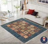 19123-Chobi Ziegler Hand-Knotted/Handmade Afghan Rug/Carpet Tribal/Nomadic Authentic/ Size: 7'6" x 5'8"