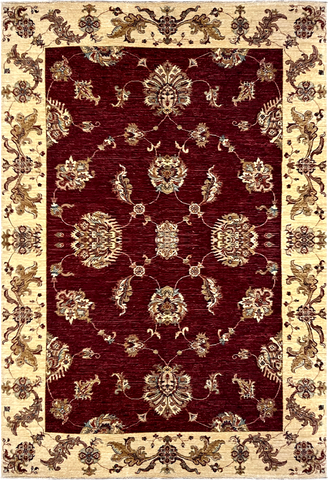 19250-Chobi Ziegler Hand-Knotted/Handmade Afghan Rug/Carpet Tribal/Nomadic Authentic﻿/ Size: 8'2" x 5'7"/ 249cm x 170cm