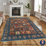 19303-Chobi Ziegler Hand-Knotted/Handmade Afghan Rug/Carpet Tribal/Nomadic Authentic/ Size: 8'3" x 6'0"