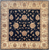 19305-Chobi Ziegler Hand-Knotted/Handmade Afghan Rug/Carpet Tribal/Nomadic Authentic/ Size: 5'1" x 5'1"/ 155cm x 155cm