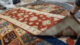 19338-Chobi Ziegler Handmade/Hand-knotted Afghan Rug/Carpet Tribal/Nomadic Authentic/ Size: 10'0" x 2'9"