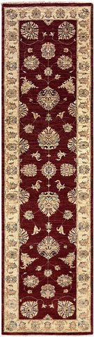 19338-Chobi Ziegler Handmade/Hand-knotted Afghan Rug/Carpet Tribal/Nomadic Authentic/ Size: 10'0" x 2'9"/ 305cm x 84cm