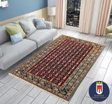 19359-Royal Shirvan Handmade/Hand-knotted Afghan Rug/Carpet Tribal/Nomadic Authentic/ Size: 7'6" x 5'2"